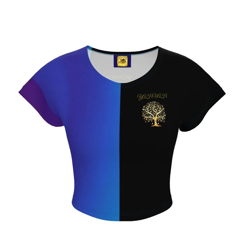 Yahuah-Tree of Life 01 Royal Designer Cropped T-shirt Iron Safe Non-Iron Wrinkle Free Yahuah-Tree of Life 01 Royal Designer Cropped T-shirt Iron Safe Non-Iron Wrinkle Free