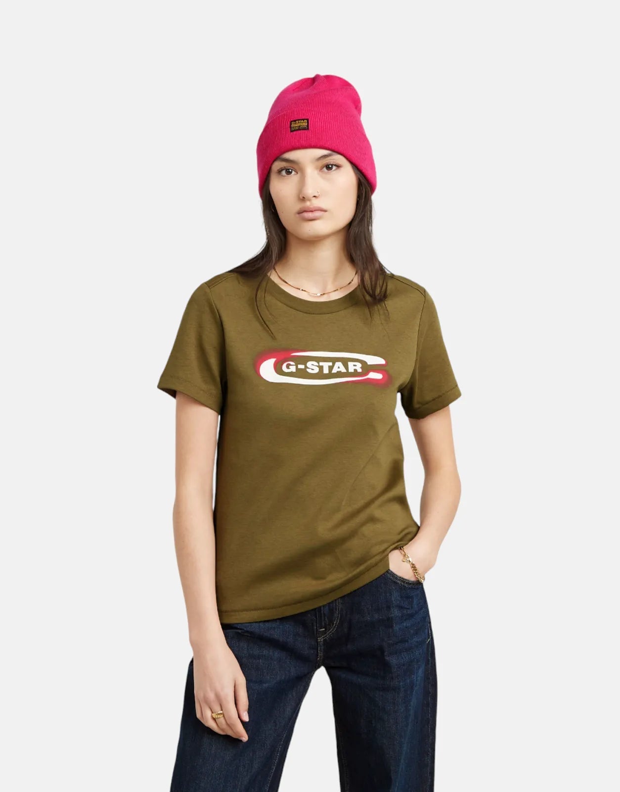 G-Star RAW Old Skool Logo Antic Green T-Shirt Front Pockets Side Pockets Patch Pockets G-Star RAW Old Skool Logo Antic Green T-Shirt Front Pockets Side Pockets Patch Pockets
