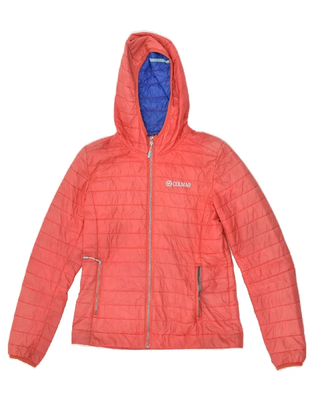 COLMAR Womens Hooded Padded Jacket IT 42 Medium Red Tailored Jacket Straight Jacket A-Line Jacket COLMAR Womens Hooded Padded Jacket IT 42 Medium Red Tailored Jacket Straight Jacket A-Line Jacket