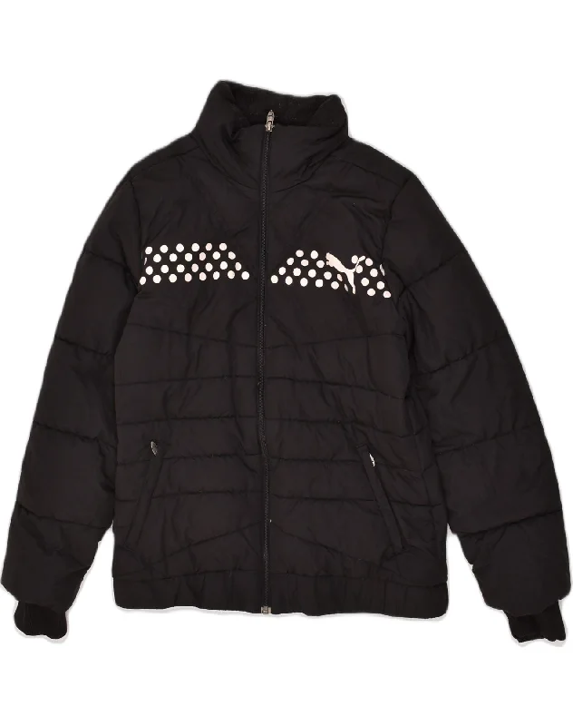 PUMA Womens Padded Jacket UK 16 Large Black Polyester Welt Pockets Slit Pockets Flap Pockets PUMA Womens Padded Jacket UK 16 Large Black Polyester Welt Pockets Slit Pockets Flap Pockets