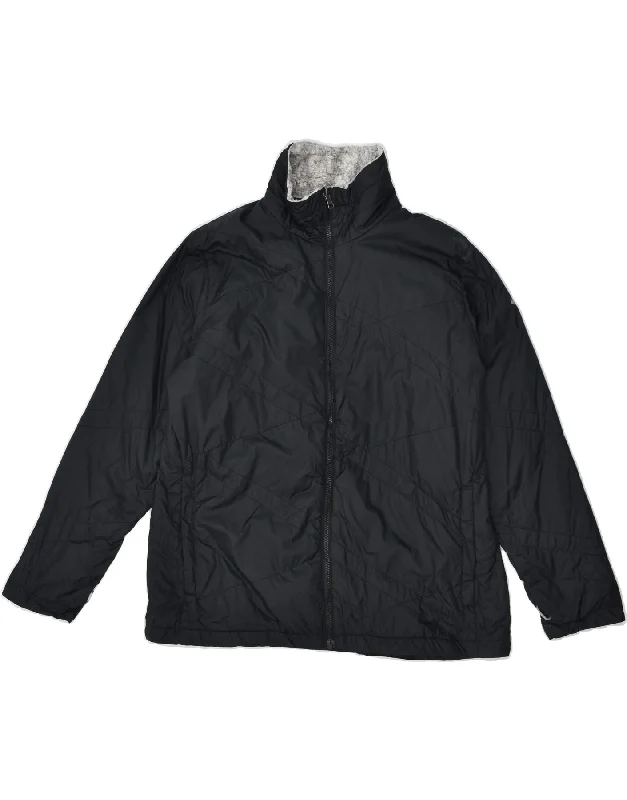 COLUMBIA Womens Windbreaker Jacket UK 18 XL Black Polyester Zip Front Button Front Snap Front COLUMBIA Womens Windbreaker Jacket UK 18 XL Black Polyester Zip Front Button Front Snap Front
