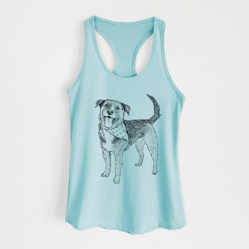 Doodled Roxy the Shepherd Mixed Breed - Women's Racerback Tanktop breathable tank top Doodled Roxy the Shepherd Mixed Breed - Women's Racerback Tanktop breathable tank top