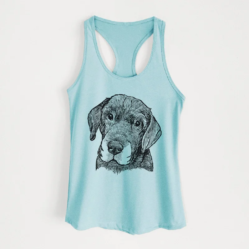 Doodled Finnegan the Shar Pei Beagle Mix - Women's Racerback Tanktop charcoal tank top Doodled Finnegan the Shar Pei Beagle Mix - Women's Racerback Tanktop charcoal tank top